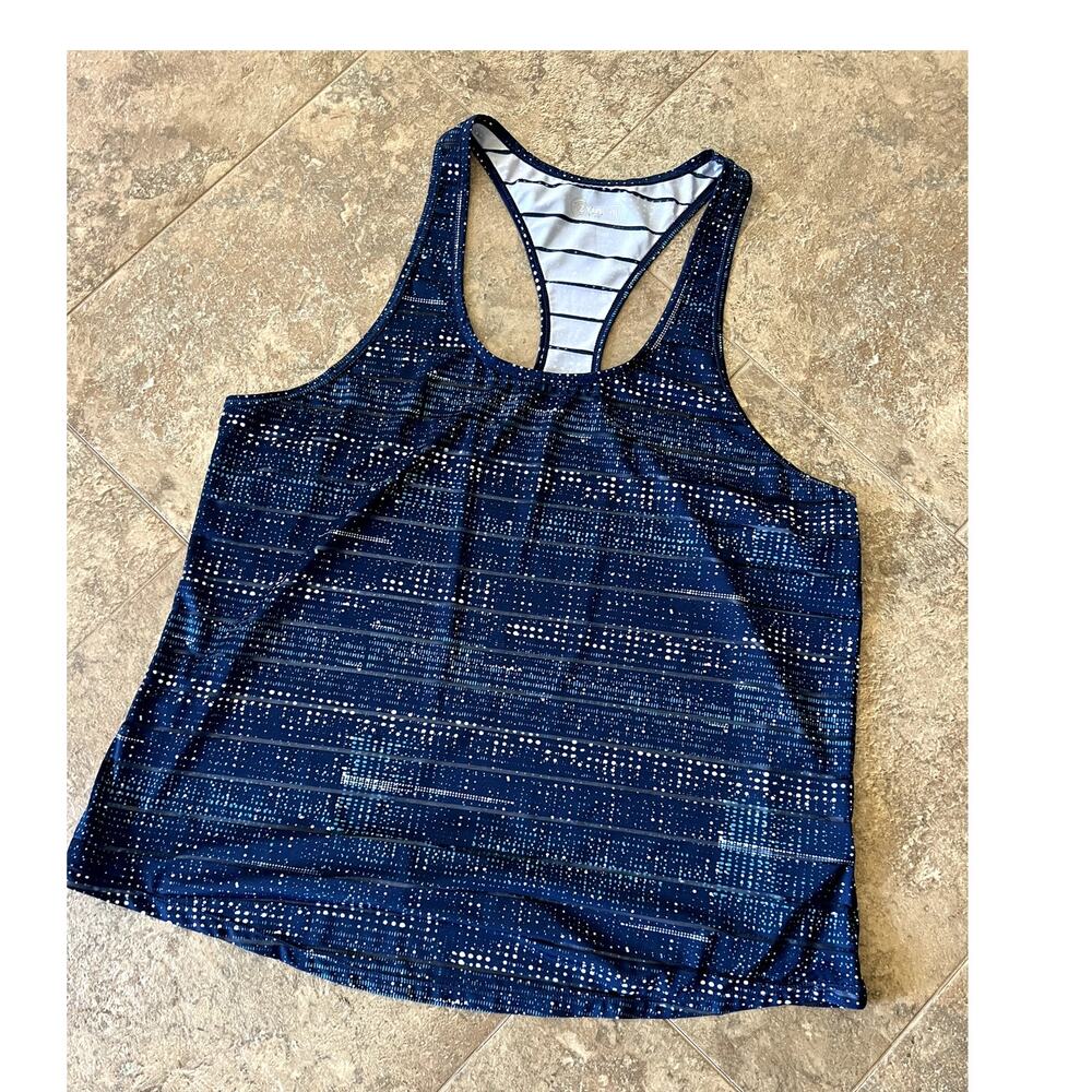 Zyia Active Navy/Teal Dot RacerbackTank, Women's Size XXL